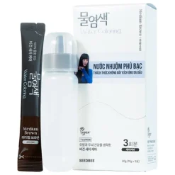 Nước nhuộm phủ bạc Seedbee Water Coloring Medium Brown Nbiyan nâu hạt dẻ không gây kích ứng da đầu (30g)